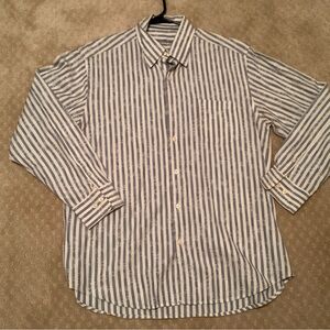 Tommy Bahama Blue and White Casual Button Down Shirt